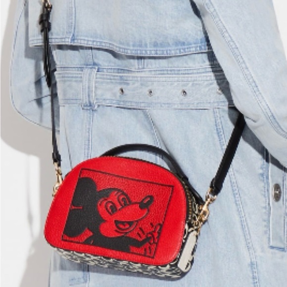Coach Keith Haring Mickey Serena Crossbody Bag - Picture 6 of 8